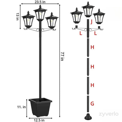 2-in-1 Solar Post Light with Planter, Outdoor Garden Decor, Solar Powered Pathway Light for Patio, Yard & Porch