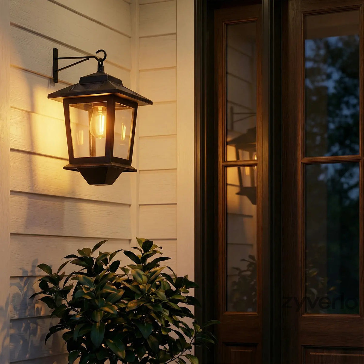 2-Pack Solar Outdoor Wall Lanterns, 4 Solar Panels, Warm White LED, Waterproof Anti-Rust Patio & Garden Lights