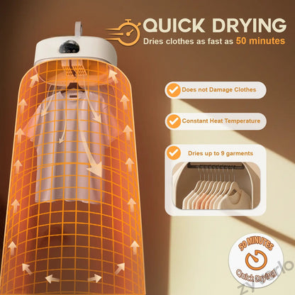 Portable Clothes Dryer with Hanging Drying Bag, Space-Saving Laundry Solution for Apartments, Dorms & Small Spaces