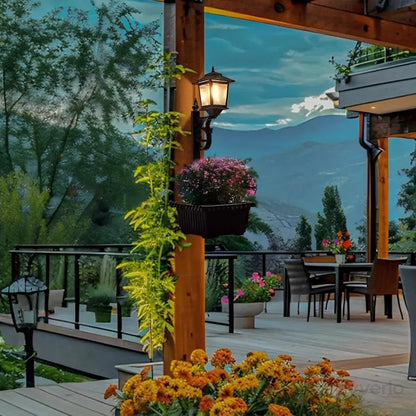2-in-1 Solar Post Light with Planter, Outdoor Garden Decor, Solar Powered Pathway Light for Patio, Yard & Porch