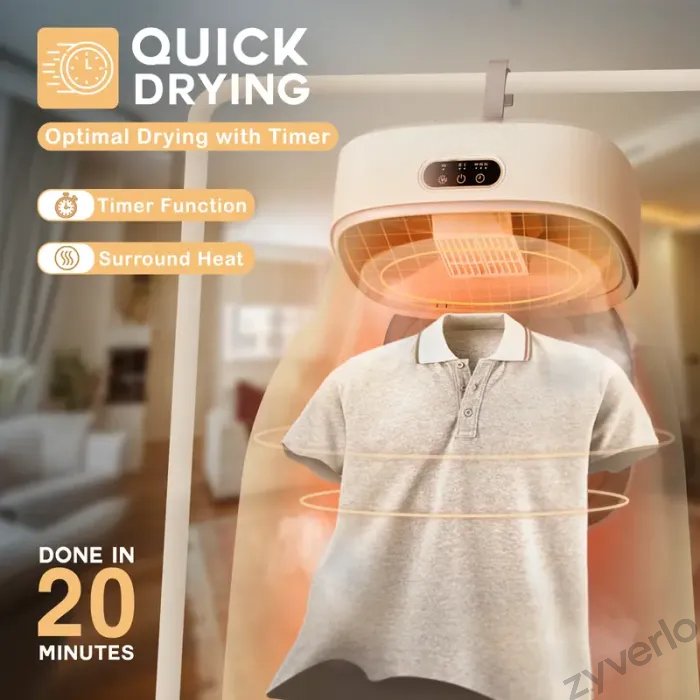 Portable Clothes Dryer with Hanging Drying Bag, Space-Saving Laundry Solution for Apartments, Dorms & Small Spaces