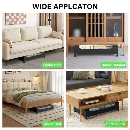 Under Bed Storage with Wheels, Rolling Under Bed Storage Organizer for Clothes, Shoes, Blankets & Bedding, Space-Saving Metal Drawers for Bedroom Organization