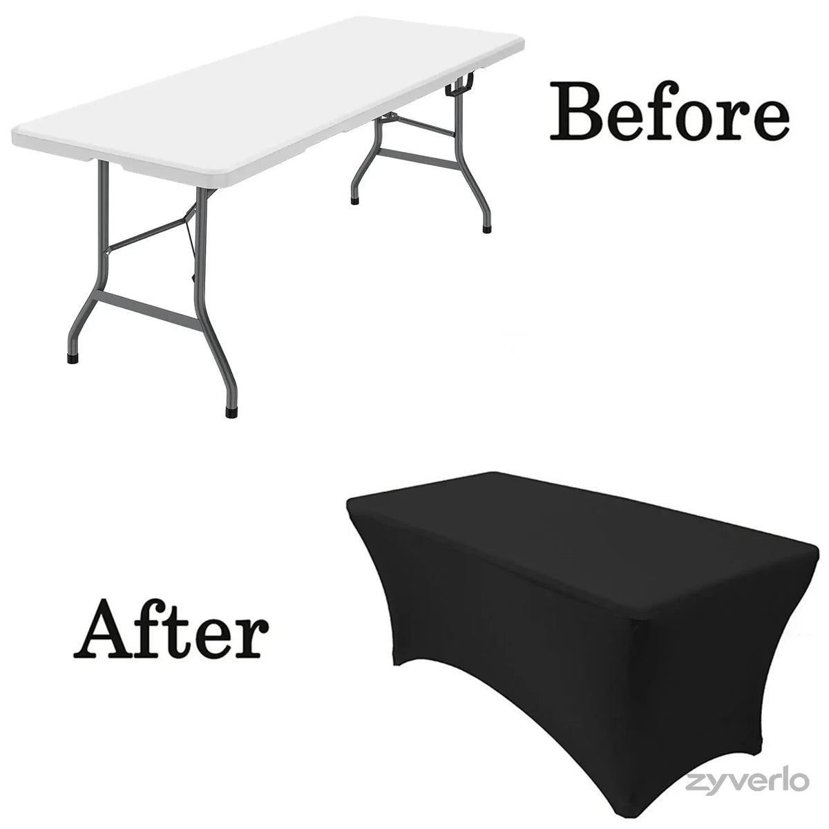4FT/6FT Folding Table, Portable Plastic Table with Steel Legs & Carry Handle for Party, Picnic, Camping & Events