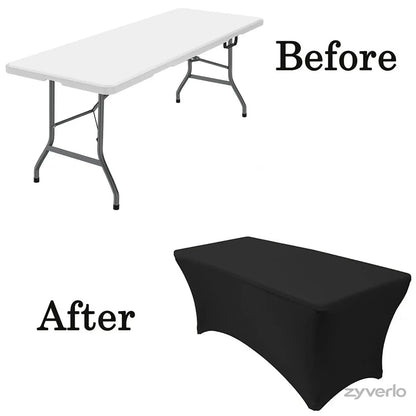 4FT/6FT Folding Table, Portable Plastic Table with Steel Legs & Carry Handle for Party, Picnic, Camping & Events